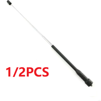 1/2PCS SMA-F Rod Telescopic Extendable Gain Dual Band Antenna for Baofeng UV-5R UV-82 BF-888S Walkie Talkie TYT DMR Ham CB Radio