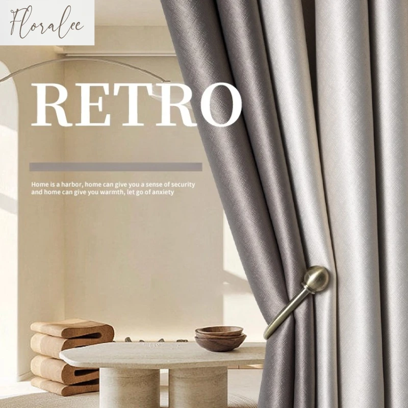 

Curtains Bedrooms Fully Shading New Sunscree Heat Insulatio Sound Insulation Color-blocking Light Luxury Sunshade Cloth Custom