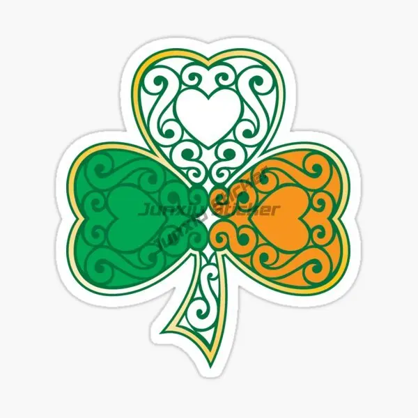 Ireland Flag Map Luck Clover Creative Sticker for Covered Scratch Decorate Motorcycle Truck Window Car Camper Wall Room