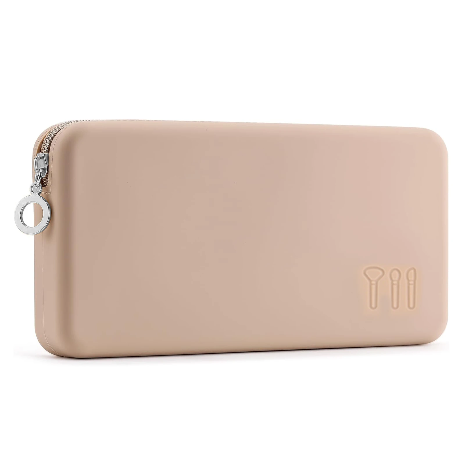 حامل فرشاة مكياج للسفر، حقيبة فرشاة مكياج من السيليكون مع سحاب إغلاق، صندوق تخزين فرشاة المكياج، حقيبة مكياج قابلة للغسل مناسبة f #1