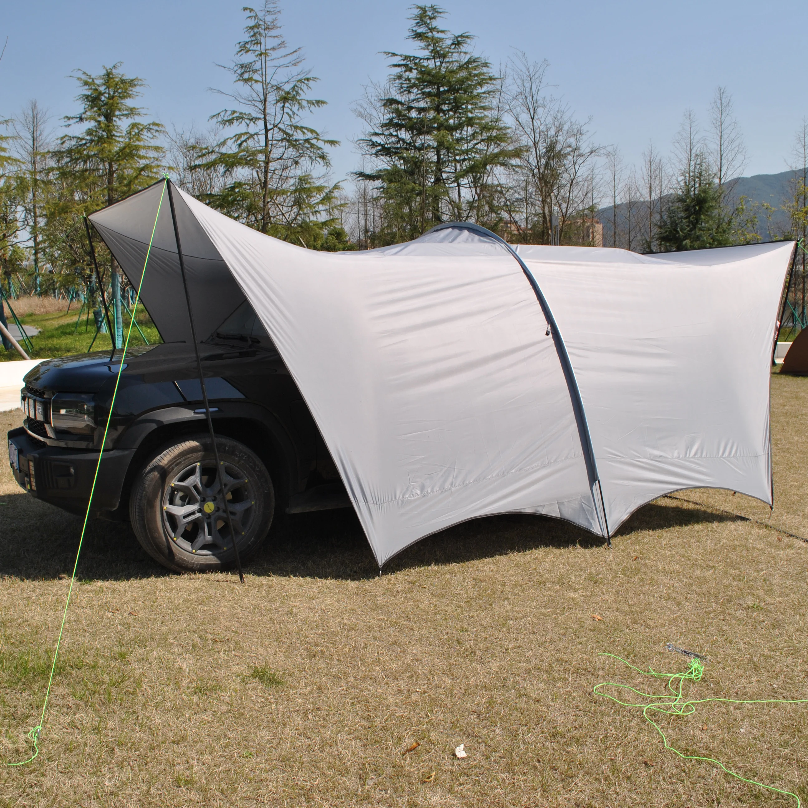 Camping Tarp 6 Person Car Awning Blackout Waterproof Hammock Rain Fly Sun Shade Rain Protection Canopy for Outdoor Beach Picnic view 5