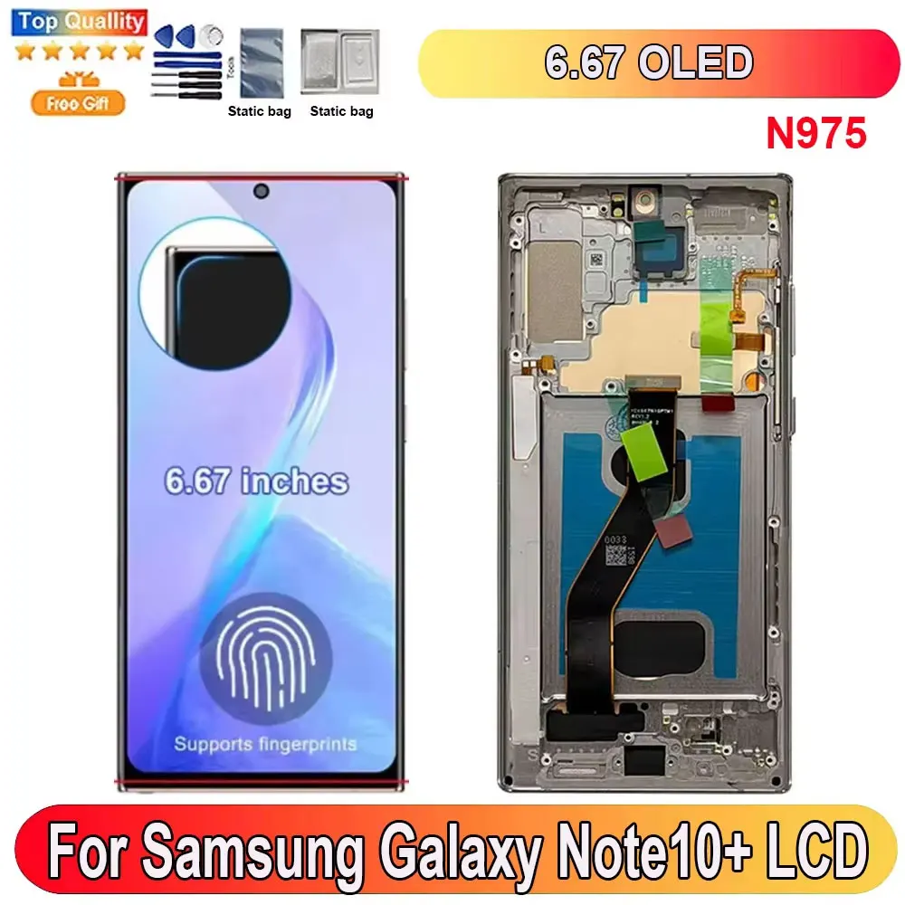 display-oled-da-667-pollici-per-samsung-galaxy-note-10-lcd-pannello-touch-screen-digitalizzatore-ricambi-s-pen-note-10-plus-lcd-n975