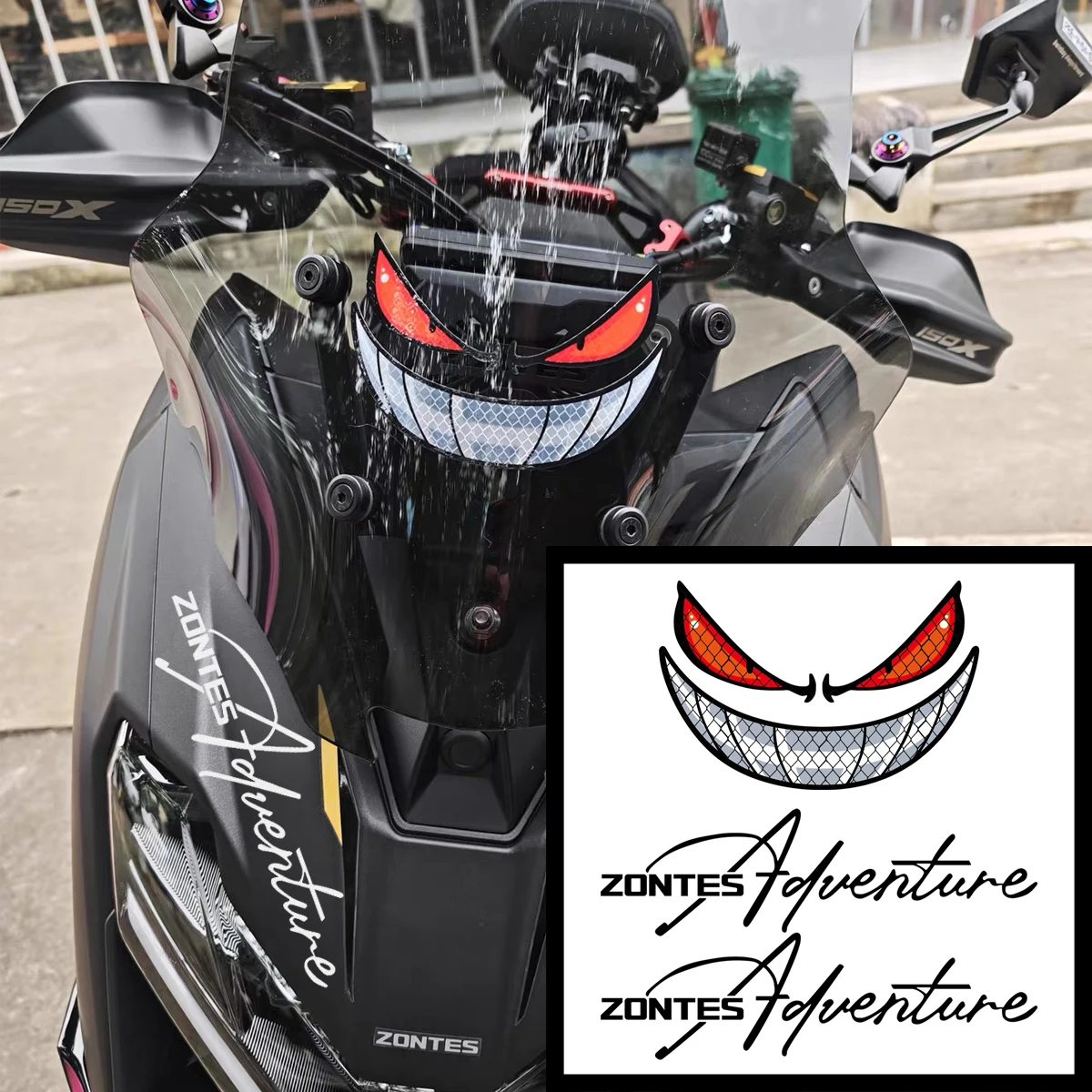 For ZONTES 368G 703F 703RR 703R 350E Devil Reflective Motorcycle Stickers Moto Scooter Body Windshield Vinyl Accessories Decals
