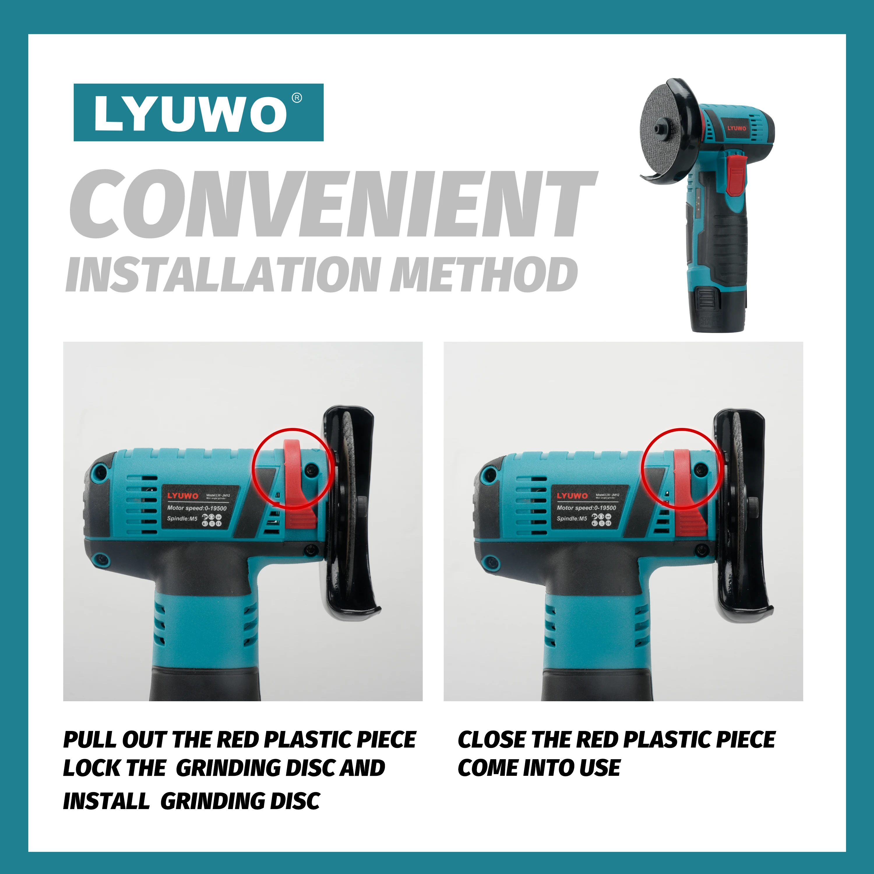 LYUWO Mini Angle Grinder Mini Household Rechargeable Cutting Machine Polishing Machine Electric Hand Grinder Polishing Machine