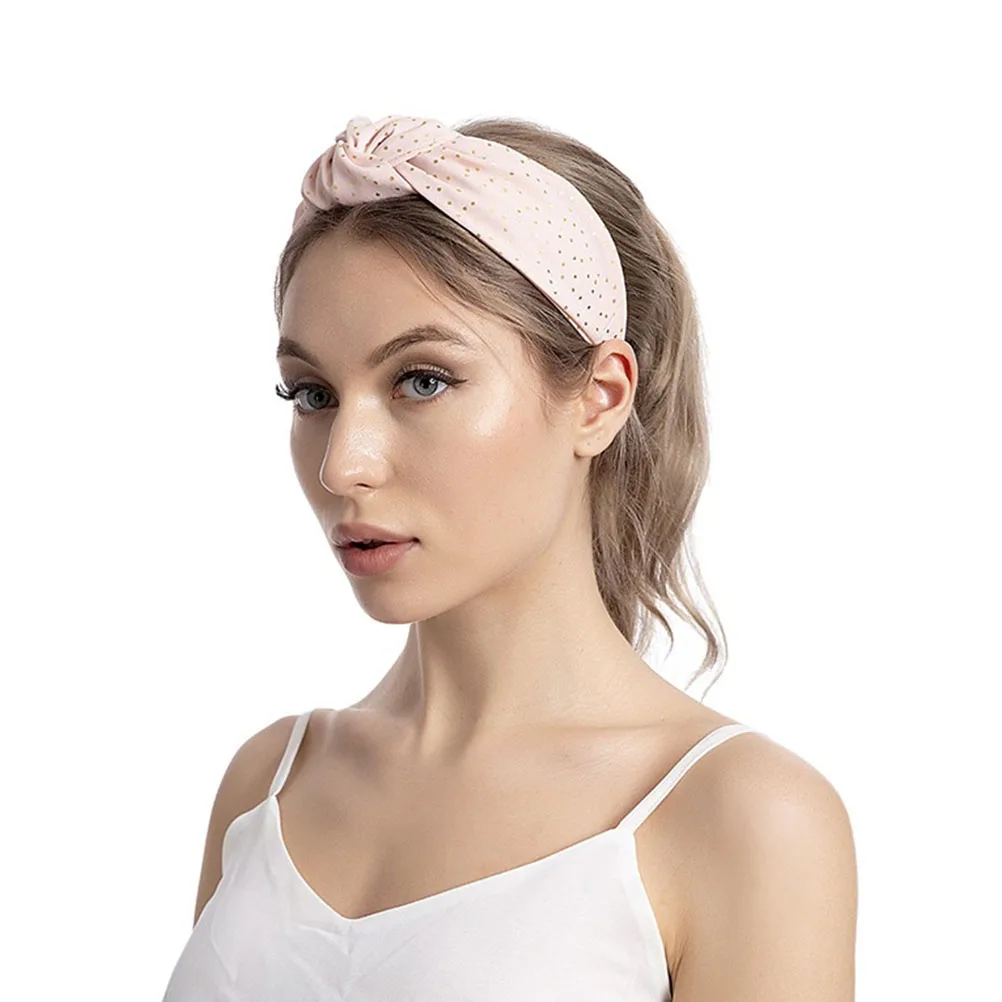 

s Knot Hair Hoop Wide Edge Satin Headband Cross Twisted Hairpiece Vintage Accessories for Daily Wear Wind
