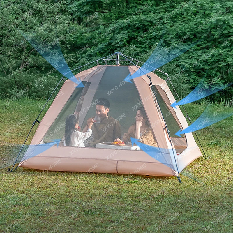 Lohascamping Outdoor camping tent  one room two hall sunscreen waterproof automatic large space family camping tunnel tent