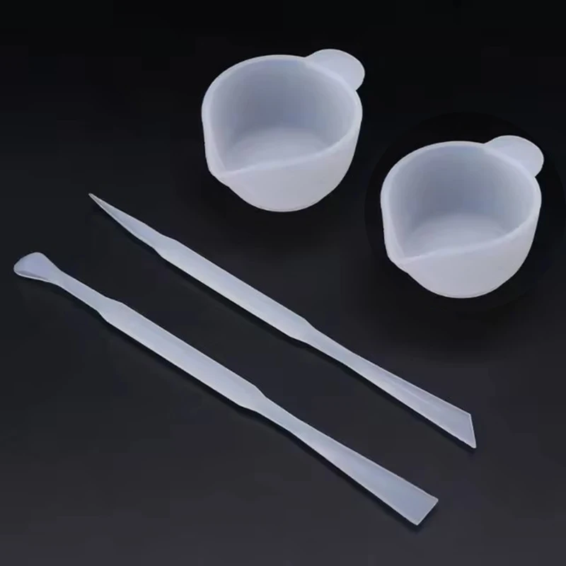 4pcs Mix Cup Silicone Mold Epoxy Resin Tools Reusable Mixing Measuring Cups DIY Jewelry Making Stick Handmade Accessories