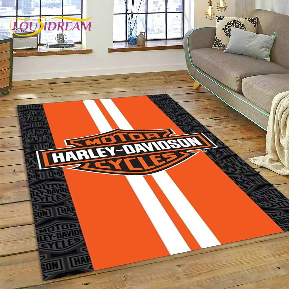 2025 New H-Harley Motorcycle Logo Rug Carpet for Living Room Bedroom Home Decor,floor Mat Non-slip for Sofa Doormat Gift