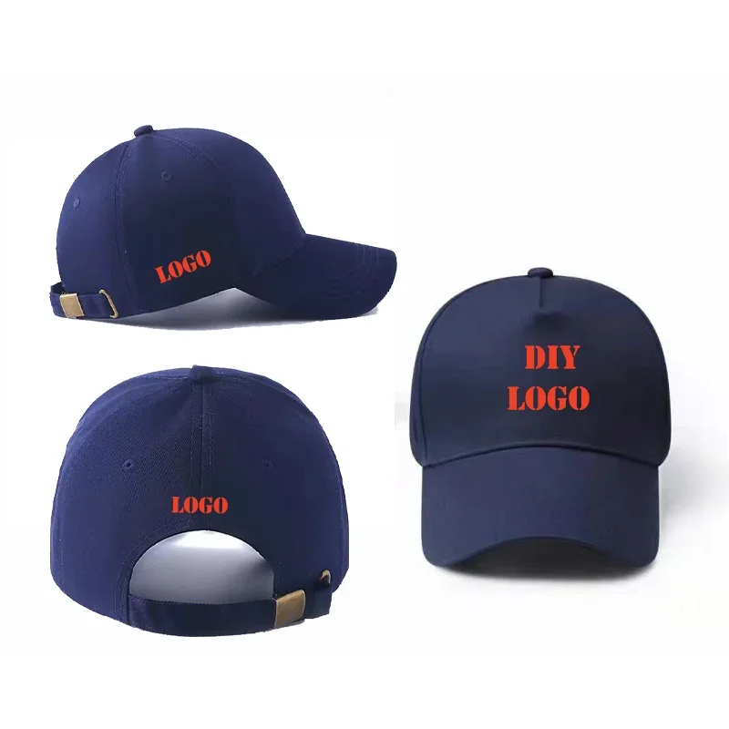 CUSTOM 5 แผงผ้าฝ้ายเบสบอลหมวกสําหรับชายหญิงกีฬาหมวกกลางแจ้ง DIY พิมพ์เย็บปักถักร้อย Hip Hop Snapback หมวกพ่อหมวกปรับ