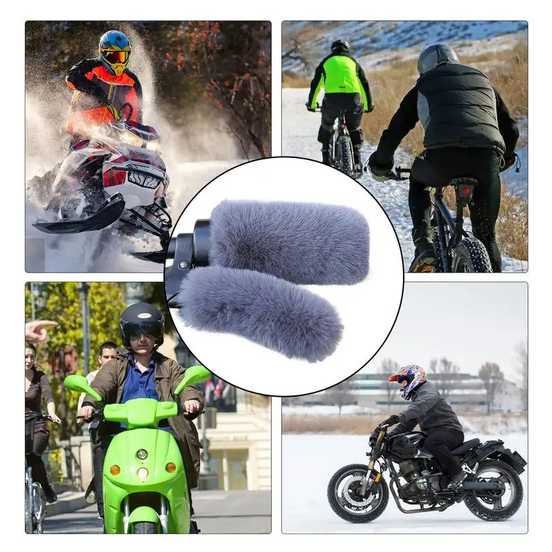 Brake Grips Warm Bike Brake Sleeve Soft Plush Thickened Non-slip Hand Protector Cycling Accessories For Long Rides Electric Tric