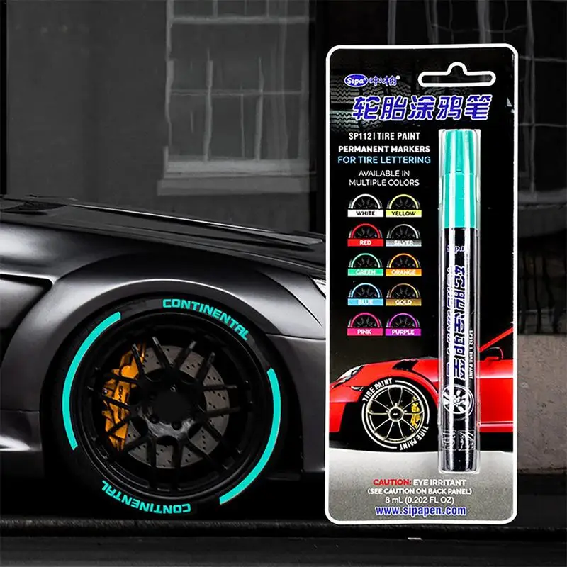 Paint Pen For Car Tires Auto Waterproof Paint Marker For Lettering Smooth Ink Touch-Up Pen For Tires Glass Cans Stones Canvas