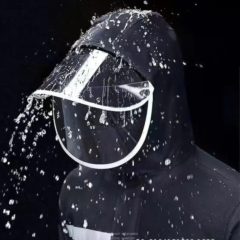 

Водонепроницаемый дождевик для работы, куртка, брюки, комплект для езды на мотоцикле, светоотражающая штормопроницаемая непромокаемая одежда с капюшоном