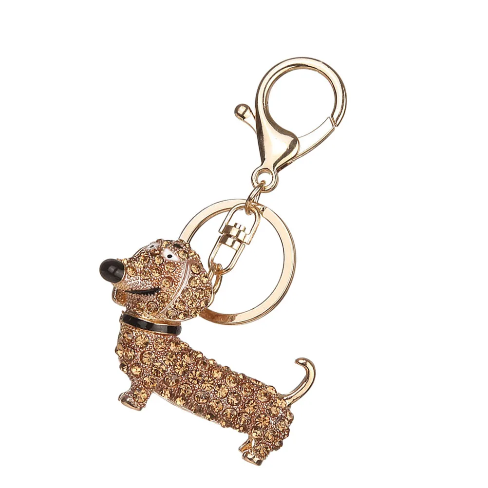

Alloy Dachshund Keyring Crystal Rhinestone Dog Keychain Car Purse Pendant Fashion Accessory Gift Birthday Valentine