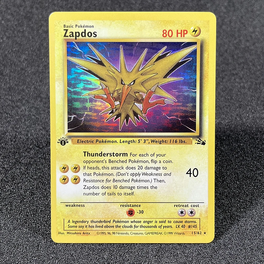 Pokémon Einzel karten klassische articuno fossile Dragonit Gengar Zapdos dito lapras kabutops Folien karten Spieles ammlung ptcg Proxy