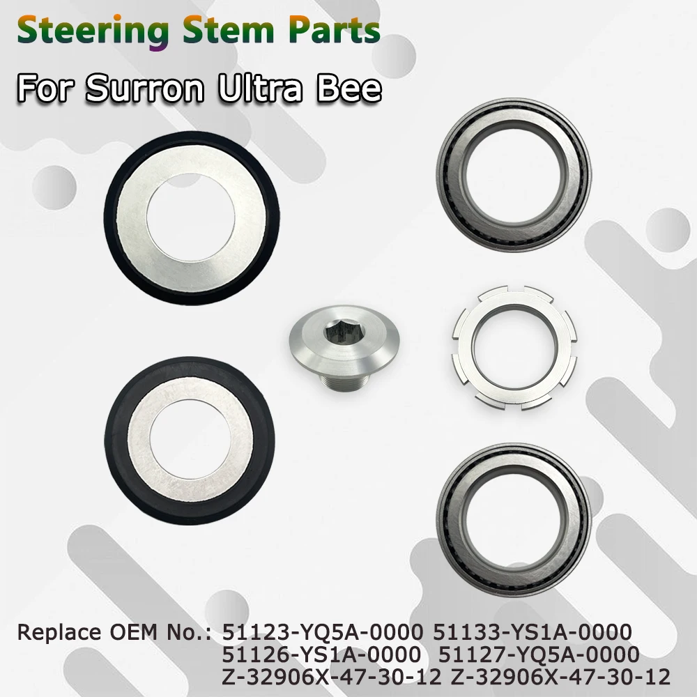 Motorcycle Steering Stem Bearings For Sur ron Ultra Bee Steering Column Dustproof Rubber Bolt Nut Motorcoss Original Accessories
