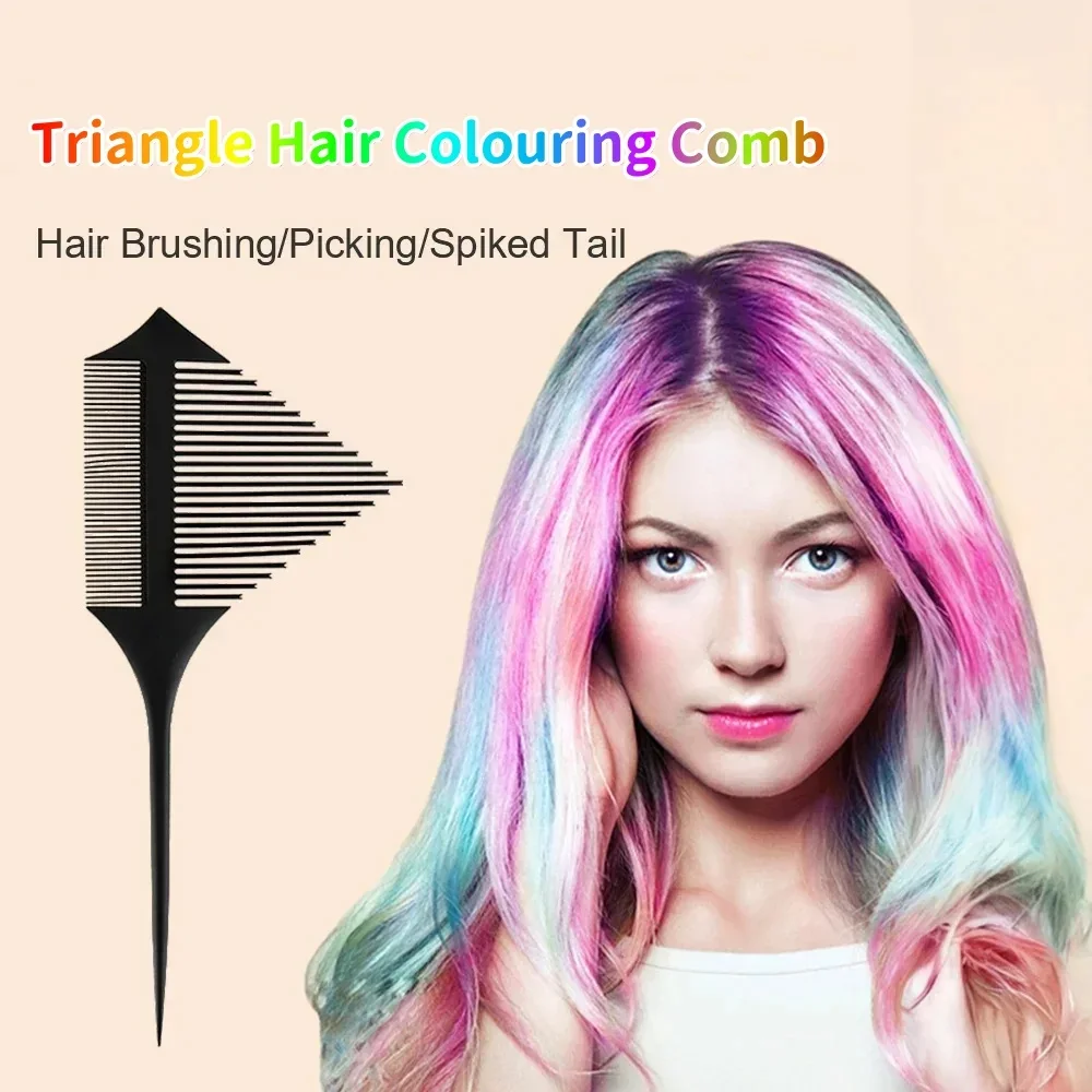 Double-sided Highlights Color Comb Hairdressing Styling Hair Dye Comb Tip-tail Parted Triangular Brush Dense Teeth Hair 염색빗