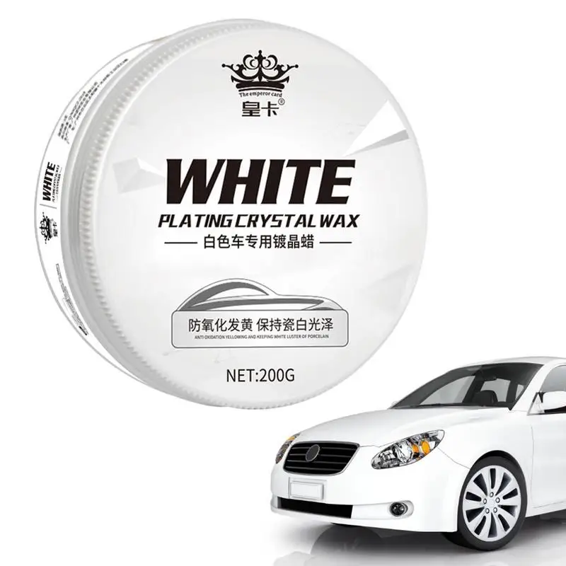 200g Wax For White Cars Auto Coating Wax Special Solid Plating Crystal Paste Covering Paint Surface Coating Polish For White Car