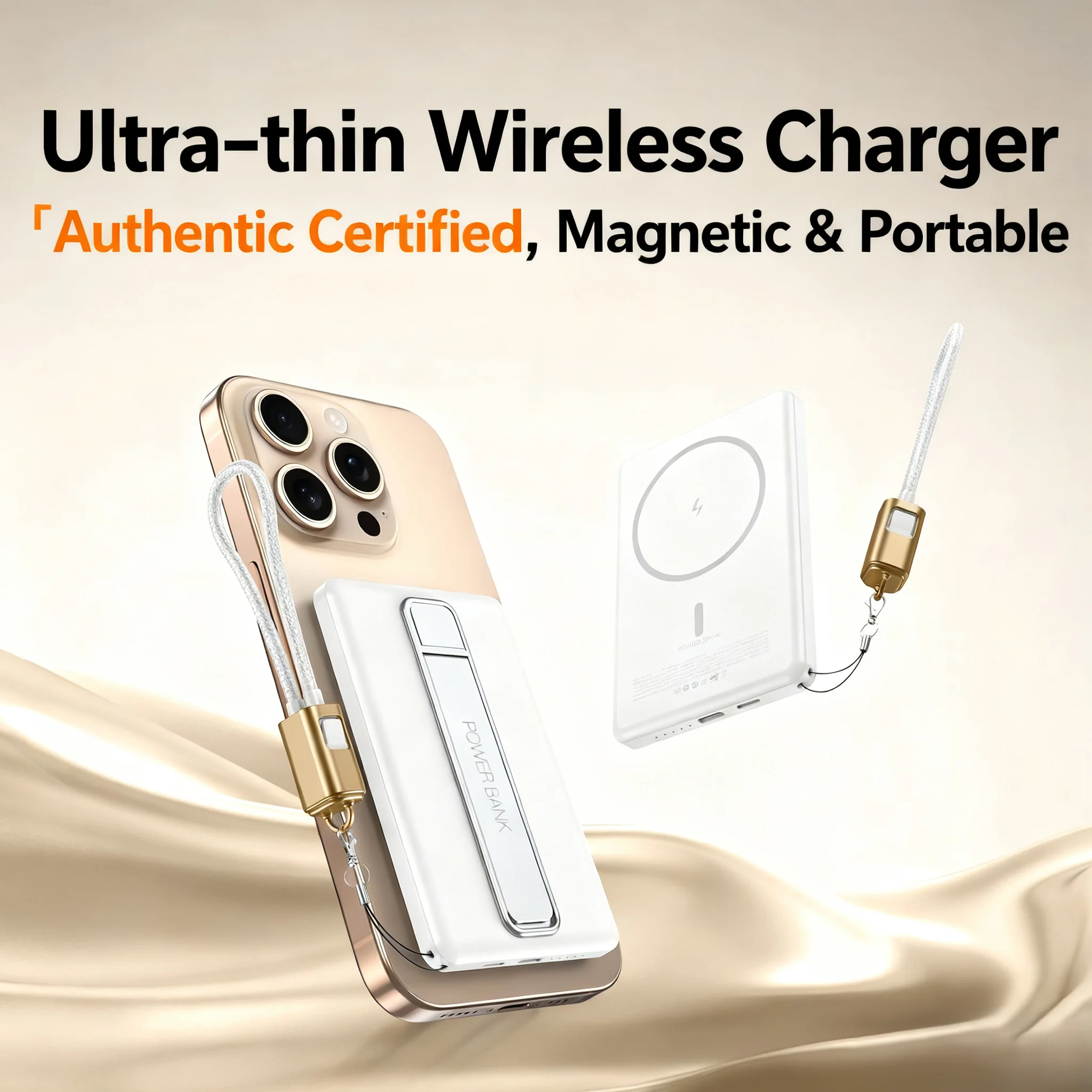 

5000 мАч Магнитный беспроводной внешний аккумулятор PD22.5W с подставкой Портативный внешний аккумулятор Быстрое зарядное устройство PowerBank для iPhone Samsung