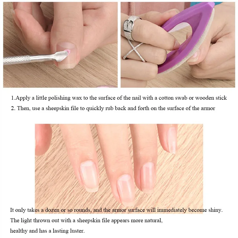 Limas de unhas buffer com couro de ovelha roxa, polidor de arquivo de unhas para unhas naturais, pedicure manicure ferramenta de cuidados