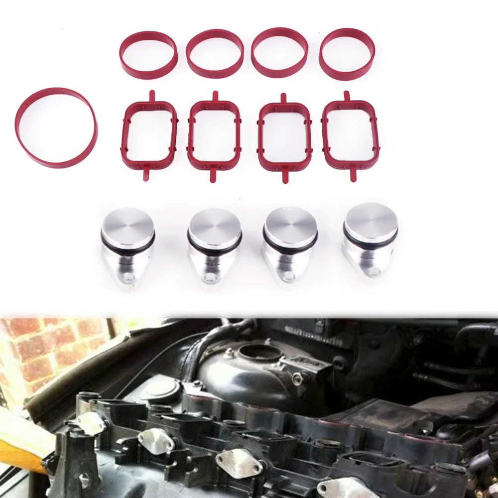 22mm/33mm BMW Swirl Flap Delete Kit - Aluminum Blanks with Viton Seals for M47/M57/N47 Engines