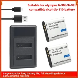 1200mAh 3.7V Rechargeable Batteries Li-90B/LI92B Batteries Are Suitable for Olympus TG6 TG5 SH3 Ricoh DB-110 Batteries
