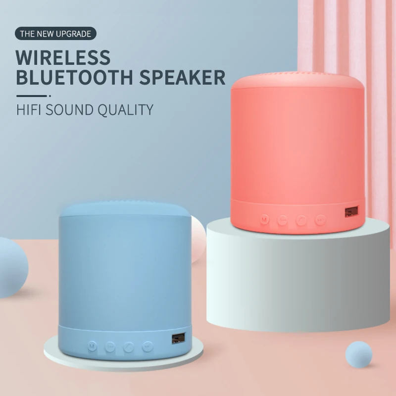 Macaron Small Wireless Speaker Hi-Res 300M Audio Extended Bass Treble Wireless HiFi Portable Speaker High Bass Speaker