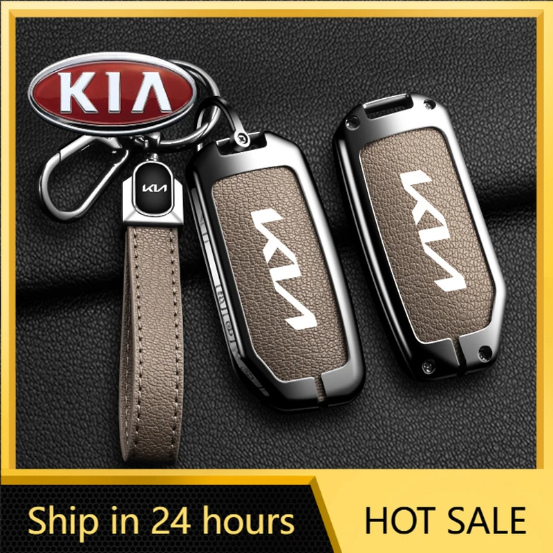 

2026 Hot Car Sticker Leather Car Key Case Cover Shell for KIA Sportage R GT Stinger Sorento Ceed Cerato Forte Niro Soul Tellurid