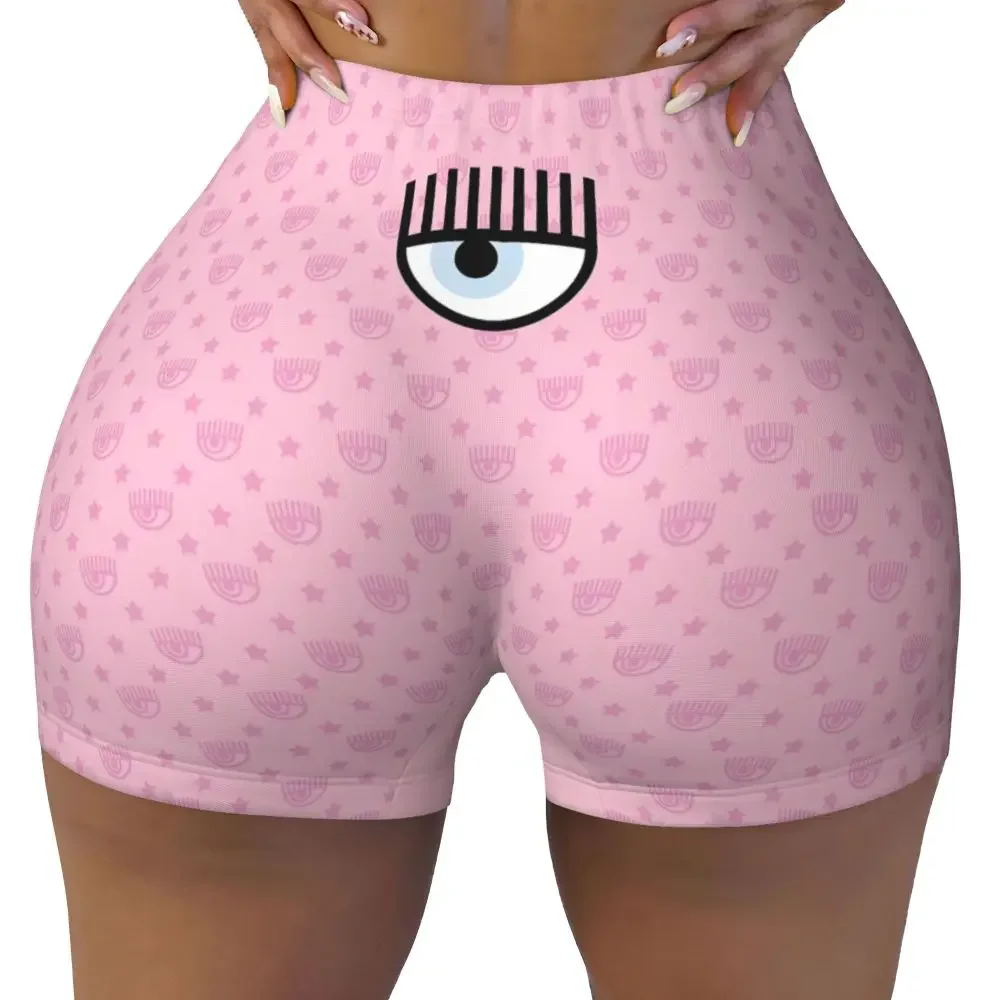 Custom Ferragnis Chiara ออกกําลังกายวอลเลย์บอล Biker กางเกงขาสั้นผู้หญิงแฟชั่นโมเดิร์น Gym กางเกงขาสั้นโยคะ