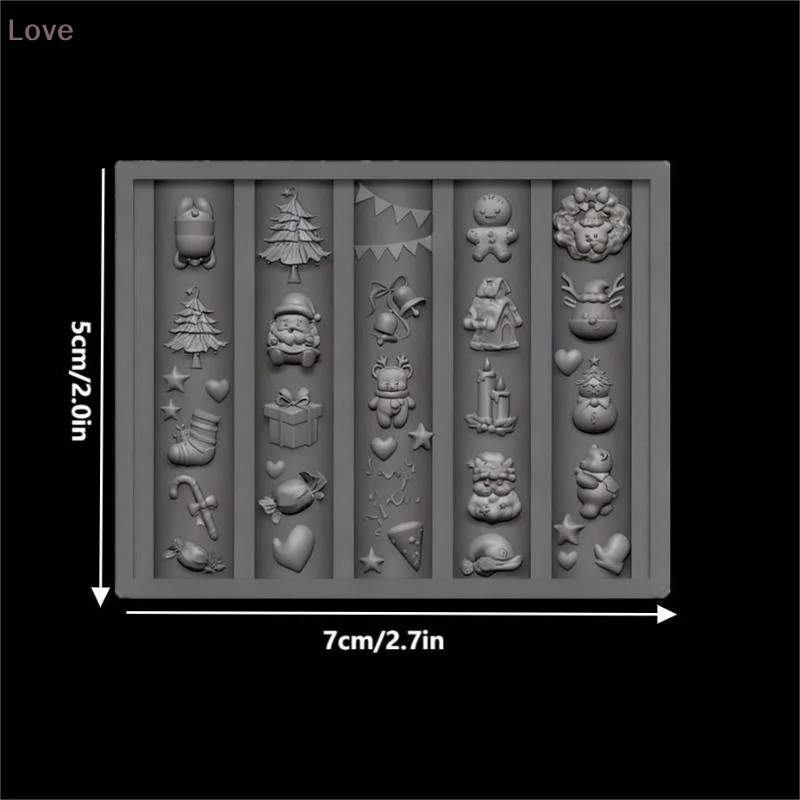 [L & P] شجرة عيد الميلاد ثلج ثلاثية الأبعاد قالب الأظافر الأيائل الزنجبيل رجل الزينة لتقوم بها بنفسك تصميم سيليكون قالب مانيكير الفن