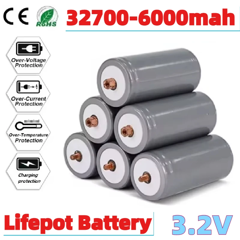 3.2V 6000mAh 100% Original 32700 Lifepo4 Rechargeable Battery High Quality Large Capacity Lithium Iron Phosphate Power Battery