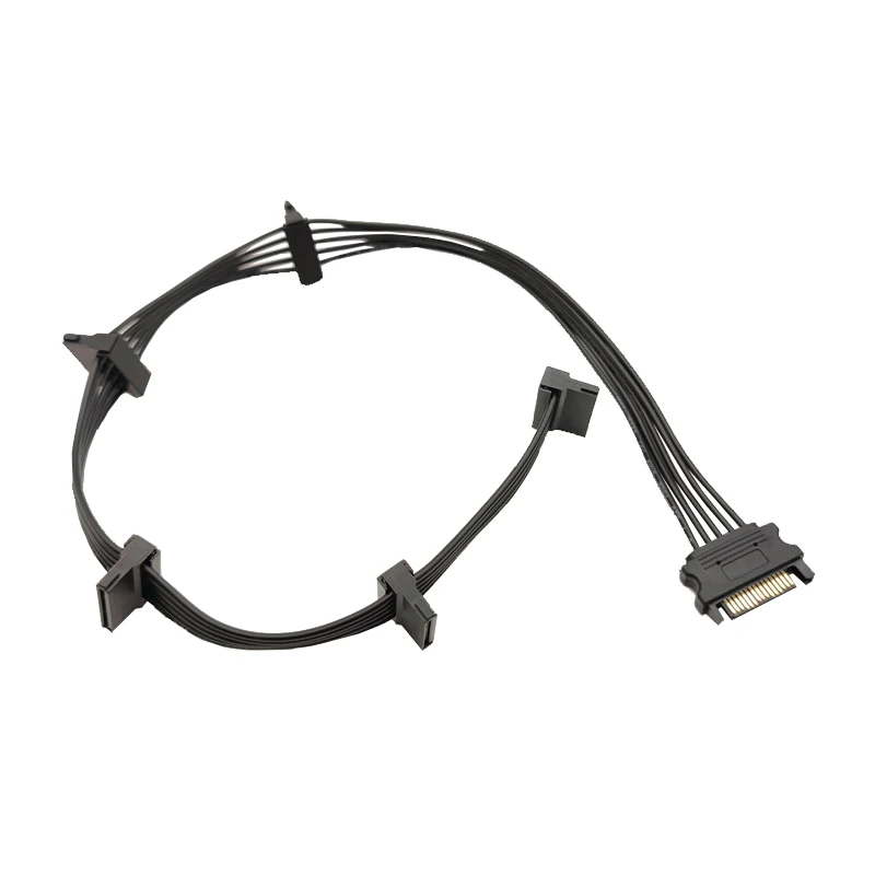 สายจ่ายไฟ SATA แบบงอต่อกับคอมพิวเตอร์เดสก์ท็อปสายจ่ายไฟฮาร์ดดิสก์ขนาดใหญ่4D ถึง1นาที5/3/4/6/8