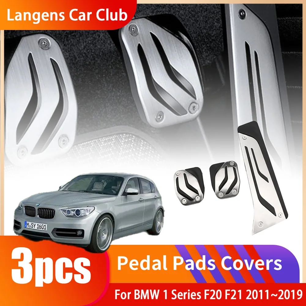 For BMW 1 Series F20 F21 2011~2019 Stainless Steel AT MT Car Foot No Drilling Pedals Rest Accelerator Tray Part Accessories.