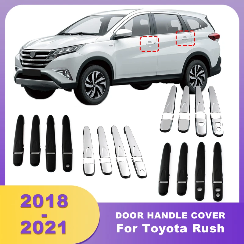 ABS Chrome Door Handle Cover With Smart Hole Exterior Parts For Toyota Rush 2018 2019 2020 2021