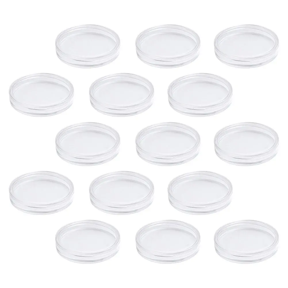 24Pcs Clear Acrylic Coin Holder Storage Box Portable Coin Collection Organizer Display Case for Collector Supplies