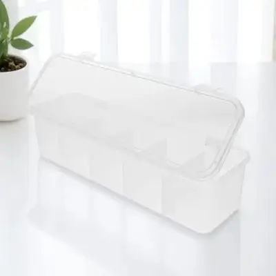 

Tea Bag Storage Box with Lid Compartment PP Material Countertop Holder for Coffee Station Organizer Sugar Packets Pantry