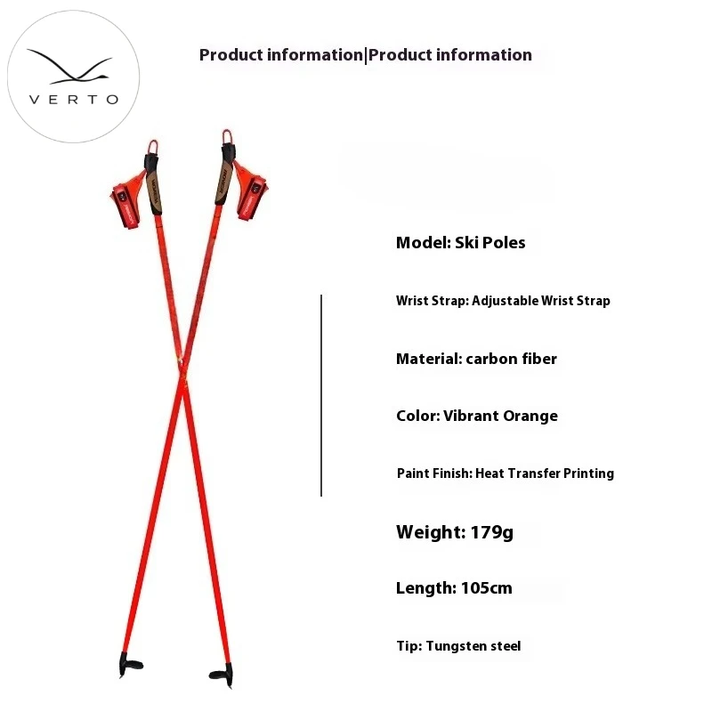 Customized Carbon Fiber Nordic Alpine Ski Poles Lightweight Outdoor Sports Gear for Skiing & Trekking with Anti-Slip Grip