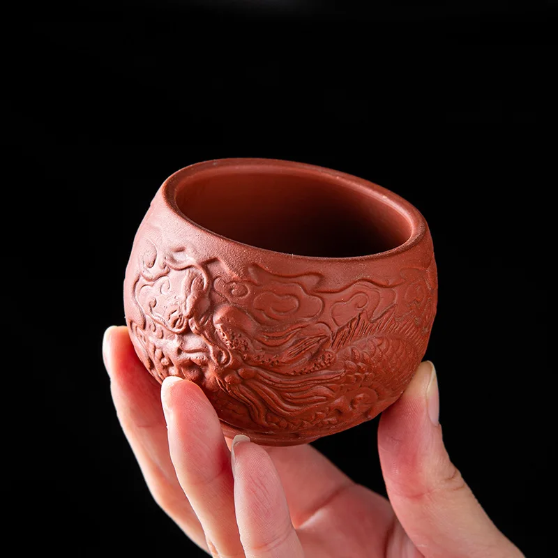 150cc Chinese Yixing Purple Clay Teacup Portable Meditation Cup Handmade Boutique Tea Bowl Master Cup Customized Tea Set