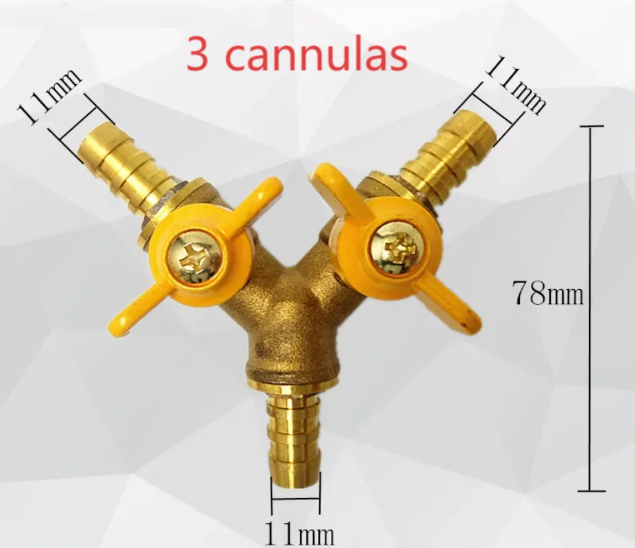Y-shaped three-way valve brass gas three-way joint gas pipe gas distribution switch liquefied balloon valve