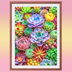 DIY 5D Diamond Art Painting Plants Beautiful Colorful Succulent Series Full Diamond Embroidery Kit Handmade Home Decoration