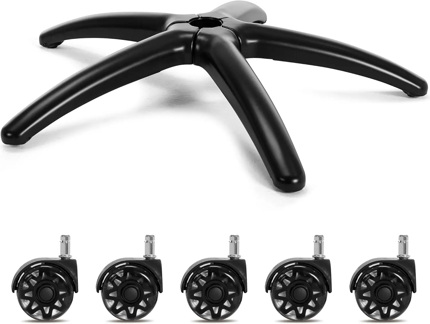 

28 H Office Gaming Chair Metal Base Replacement Part With 5 Wheels, Heavy Duty 2600 Lbs Wide Chair Legs Computer Desk Chair