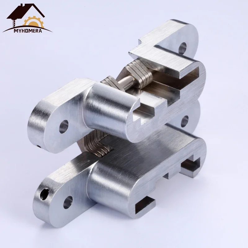Stainless Steel Hidden Hinges 70-140mm Built-in Concealed Cross Heavy-loading Folding Door Hinge Furniture Hardware 180 Degree image 6