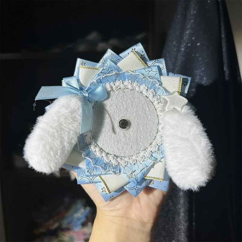 Kpop Cute Ita Bag Badge Holder for 58-75Mm Handmade Lolita Lace Photocard Puppy Ears Bow Card Holder Fans Photo Cover Ornament