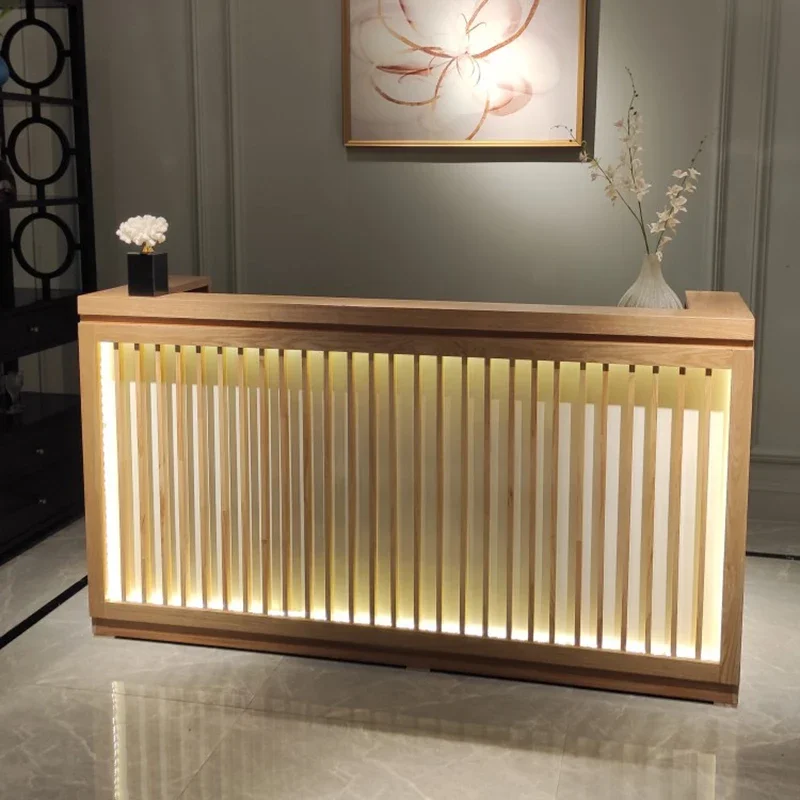 Schreibtisch aus gehärtetem Glas, Bürotisch, Spiegelmitte, Acryl, Rednerpult, Kirche, Friseur, Empfangsmöbel, weiß, einfache Spa-Bar