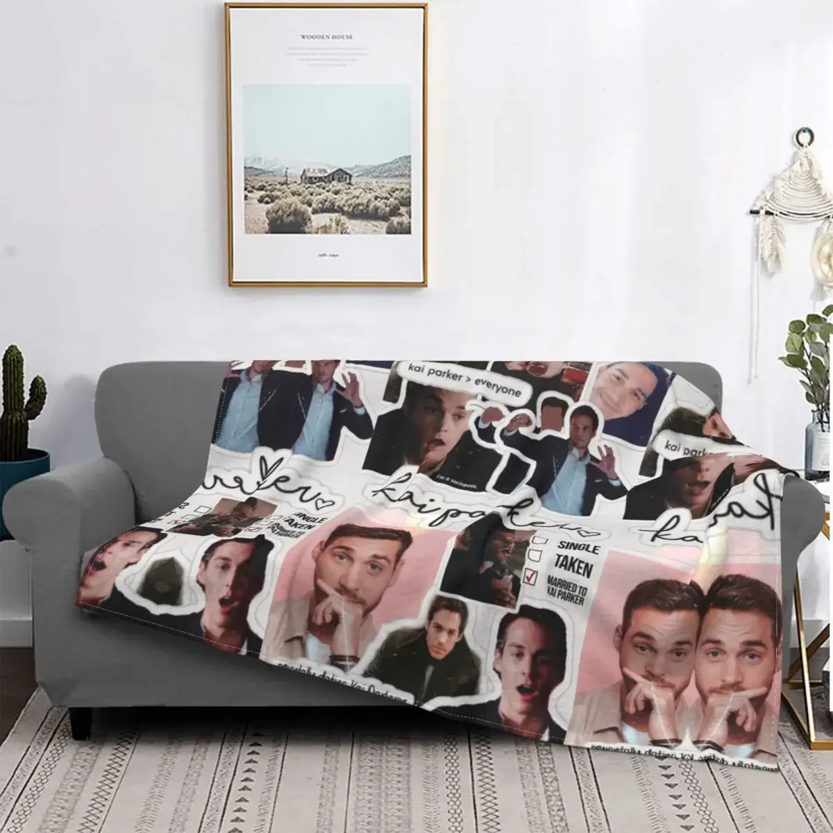 Kai Parker Chris Wood Blankets Breathable Soft Flannel Autumn The Vampire Diaries Throw Blanket for Couch Travel Bedding