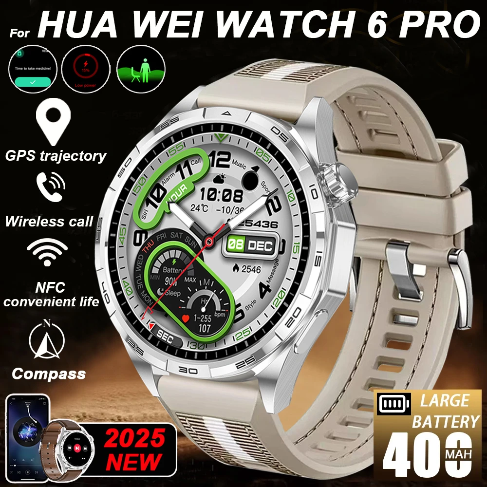 

Watch6 Pro Smart Watch Men Women 466*466 HD Screen Bluetooth Call Smartwatch GPS Map Compass Sports Fitness Smartwatch 2025 New