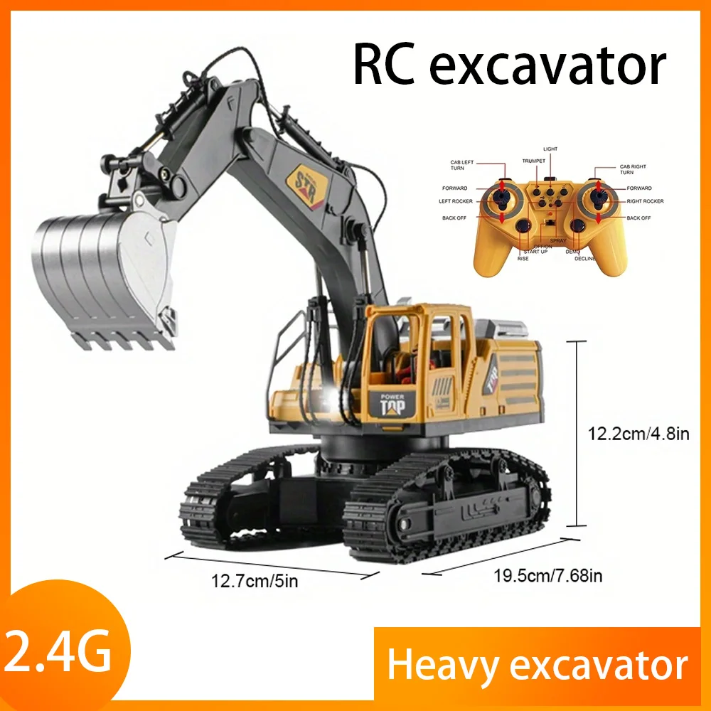 

1:14 RC Excavator Dumper Car 2.4G 16 Channel Remote Control Alloy Engineering Vehicle Crawler Truck Excavator For Kid Toys Gifts