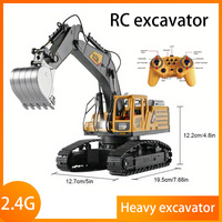 1:14 RC Excavator Dumper Car 2.4G 16 Channel Remote Control Alloy Engineering Vehicle Crawler Truck Excavator For Kid Toys Gifts
