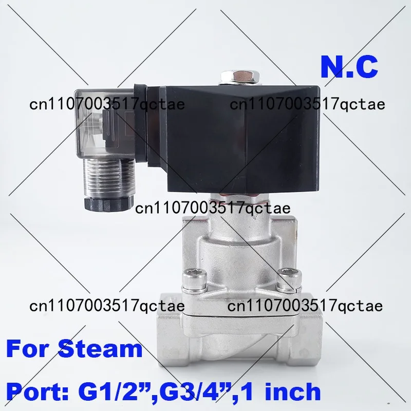 

25 бар SS304 Высокотемпературный 2-ходовой паровой электромагнитный клапан 3/8 G1/2 "3/4 1 дюйм DC12V Отверстие 15 мм/20 мм/25 мм Нормальное закрытие