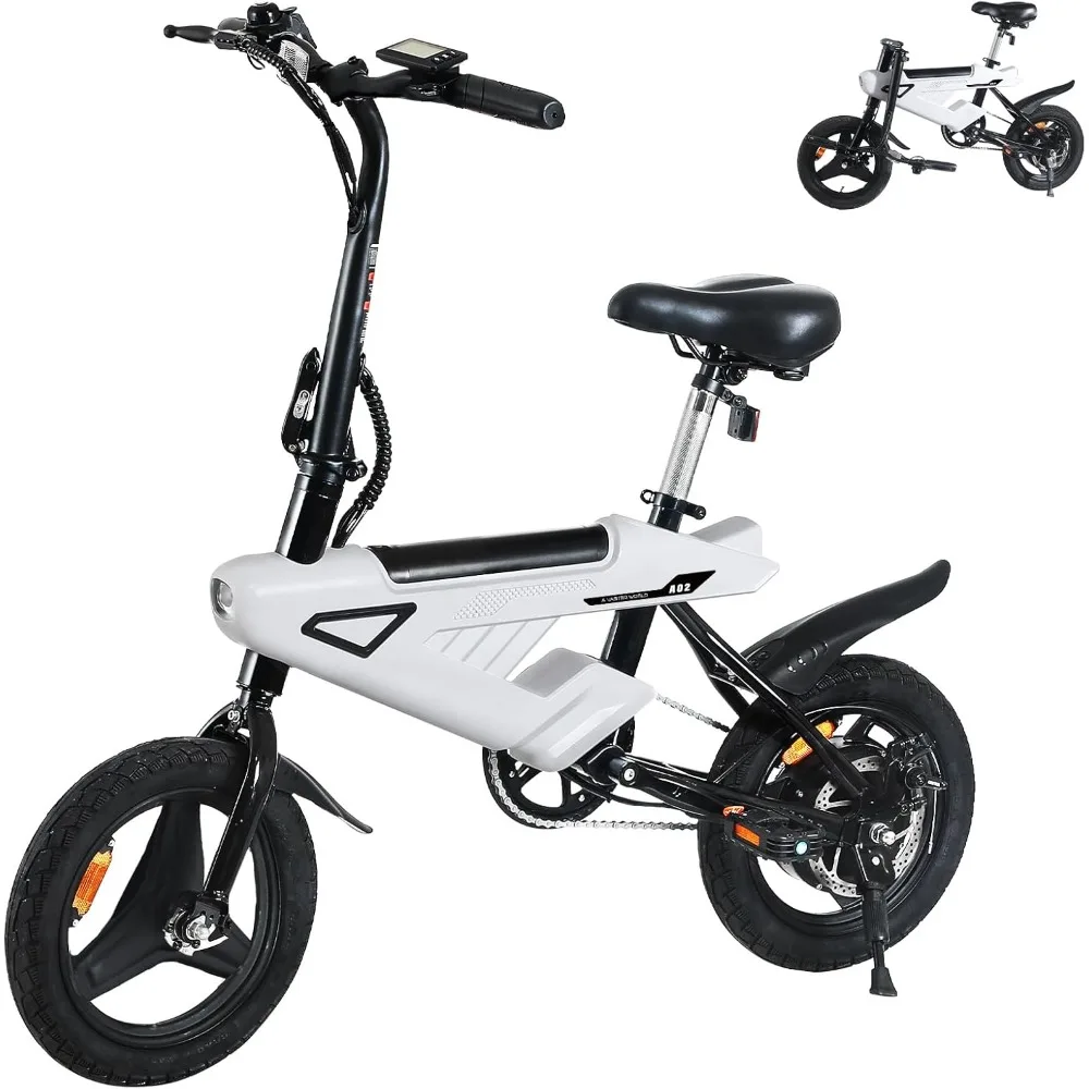 Electric Bike for Adults 500W Peak Motor, 20 mph Folding Ebike,14'' Adults Electric Bike Mini E Bikes for Adults and Teens