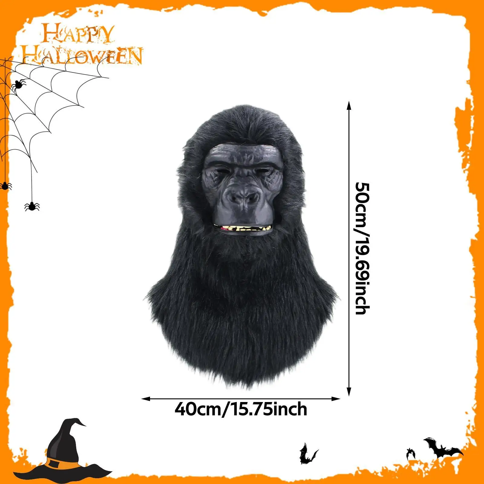Animal Halloween Costume Reusable Easy Wear Carnival Cosplay Gorillas Head Mask for Dress up Fancy Dress Festival Holiday Party